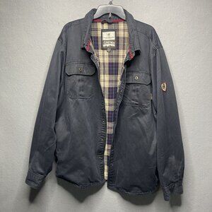 Legendary Whitetails Gray Journeyman Shirt Jacket 2XL Mens Plaid Lined